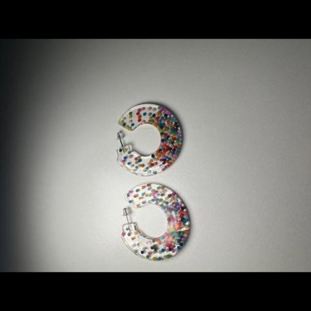 Acrylic Hoop‎ Earrings With Sprinkles